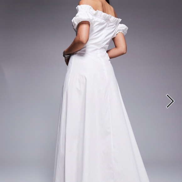 ASOS White Maxi Dress Kaiia Off the Shoulder - Picture 5 of 8
